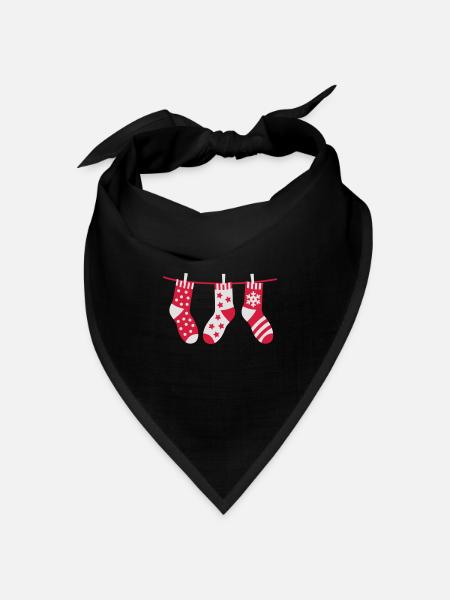 Weihnacht-Socken - Bandana Dreieckstuch - Schwarz