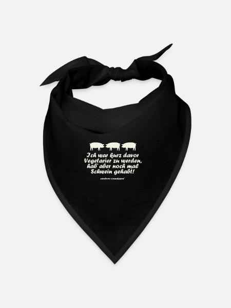 Ich war kurz davor Vegetarier zu werden, hab' aber - Bandana Dreieckstuch - Schwarz