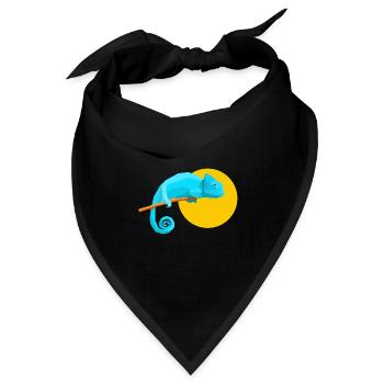 Geometric Chameleon - Bandana Dreieckstuch - Schwarz - Vorne