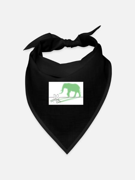 Aus einer Mücke einen Elefanten machen Zeichnung - Bandana Dreieckstuch - Schwarz
