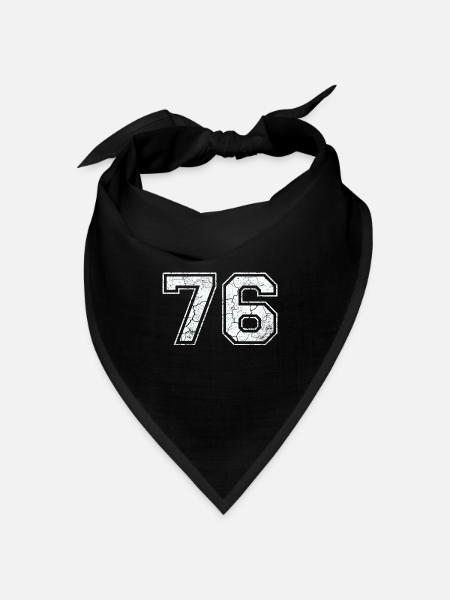 76 in weiß im Vintage-Look - Bandana Dreieckstuch - Schwarz