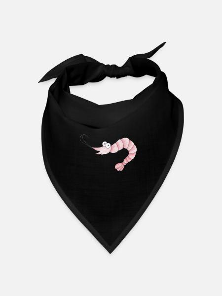 Garnele - Bandana Dreieckstuch - Schwarz