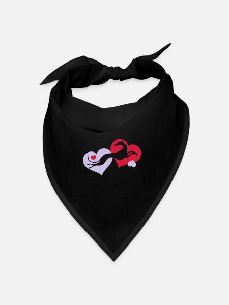 levrier_valentin2 - Bandana Dreieckstuch - Schwarz