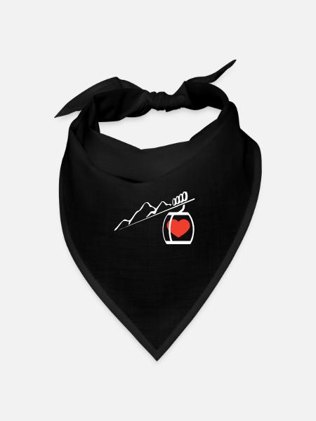 Skifahren - Bandana Dreieckstuch - Schwarz