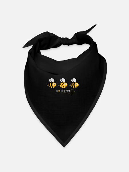 Be different - be yourself - Biene - Bee - 3C - Bandana Dreieckstuch - Schwarz
