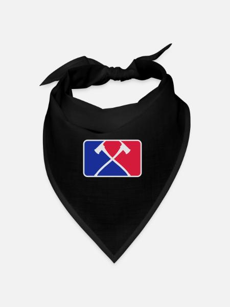 2 Feuerwehr Äxte Feuerwehr Sport Logo - Bandana Dreieckstuch - Schwarz