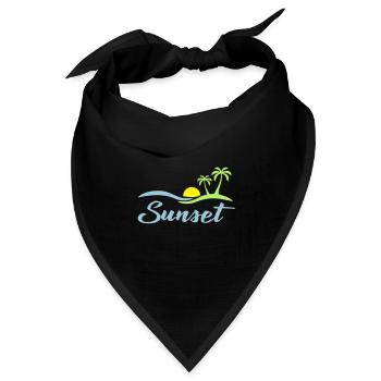Sunset beach - Bandana Dreieckstuch - Schwarz - Vorne