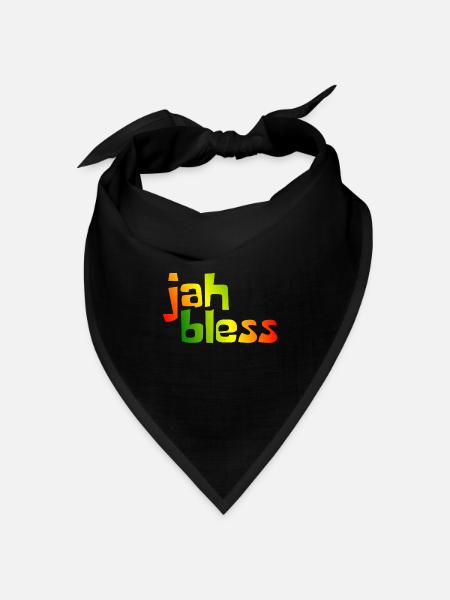 jah bless - Bandana Dreieckstuch - Schwarz