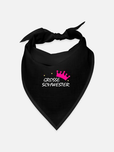grosse schwester w - Bandana Dreieckstuch - Schwarz