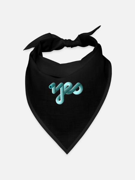 YES Font kuschel Effekt 3D - Bandana Dreieckstuch - Schwarz