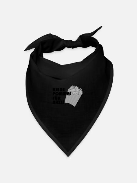 Keine Pommes für Nazis - Bandana Dreieckstuch - Schwarz