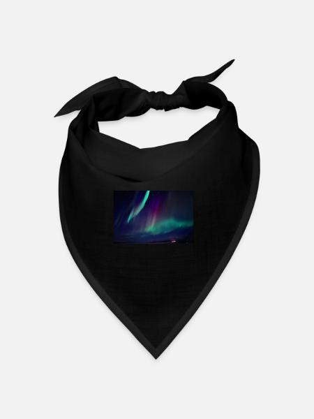 Abisko Schweden Nordlicht 2 - Bandana Dreieckstuch - Schwarz