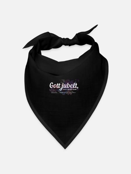 Gott jubelt, wenn er an dich denkt! - Bandana Dreieckstuch - Schwarz