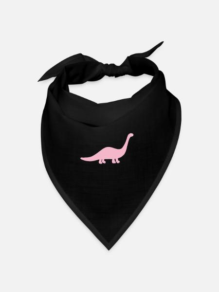 Dino Langhals Dinosaurier rosa freundlich - Bandana Dreieckstuch - Schwarz