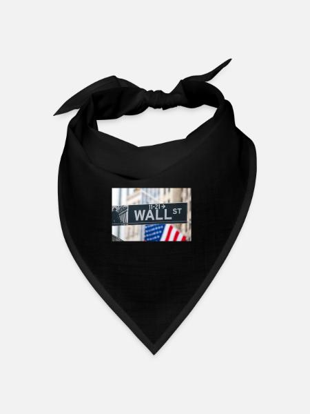 Wall Street street sign New York USA - Bandana Dreieckstuch - Schwarz
