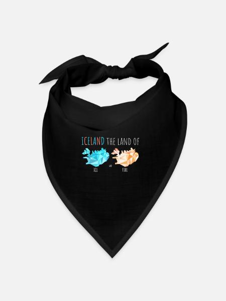 Islandkarte - Iceland - Spruch - Landkarte - Bandana Dreieckstuch - Schwarz