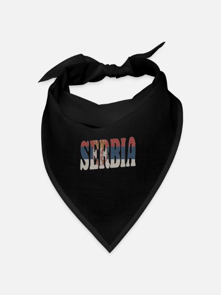 Serbia - Bandana Dreieckstuch - Schwarz