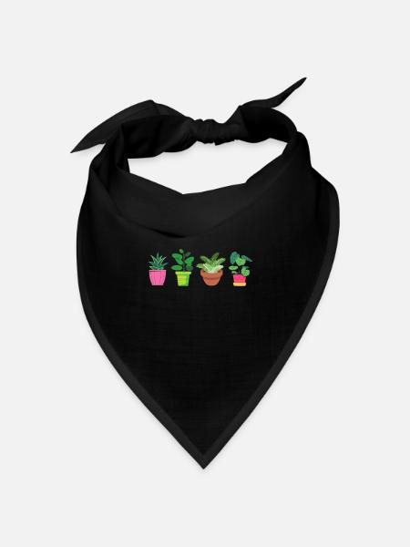 Blumen - Bandana Dreieckstuch - Schwarz
