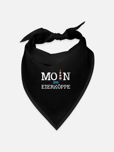Moin Ihr Eierköppe - Bandana Dreieckstuch - Schwarz