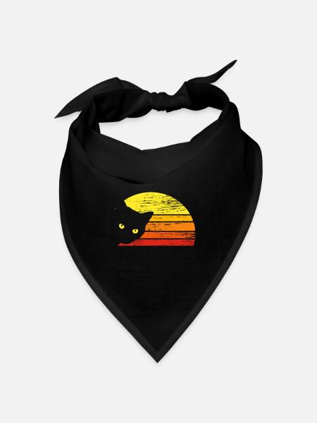 vintage cat - Bandana Dreieckstuch - Schwarz