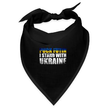 Puck Futin ich stehe mit ukraine - Bandana Dreieckstuch - Schwarz - Vorne