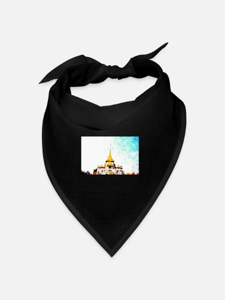 Tempel in Thailand - Bandana Dreieckstuch - Schwarz