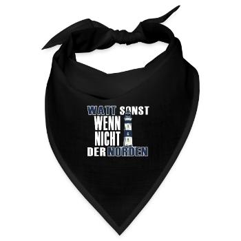 Norden Küste Meer Kapitän moin moin küstenkind - Bandana Dreieckstuch - Schwarz - Vorne