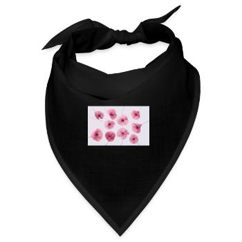 MOHNBLUME Pink Rot - Bandana Dreieckstuch - Schwarz - Vorne