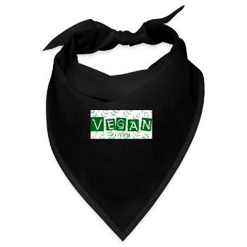 Vegan Lover - Veganismus - VeganerIN - Bandana Dreieckstuch - Schwarz - Vorne