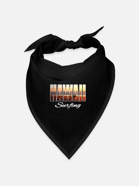 hawaii surfing - Bandana Dreieckstuch - Schwarz