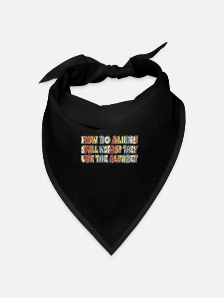 geek alien puns area51 abduction alien lover - Bandana Dreieckstuch - Schwarz