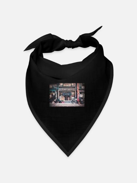 Vintage-Fahrrad von einem winzigen nostalgischen Ladengemälde - Bandana Dreieckstuch - Schwarz
