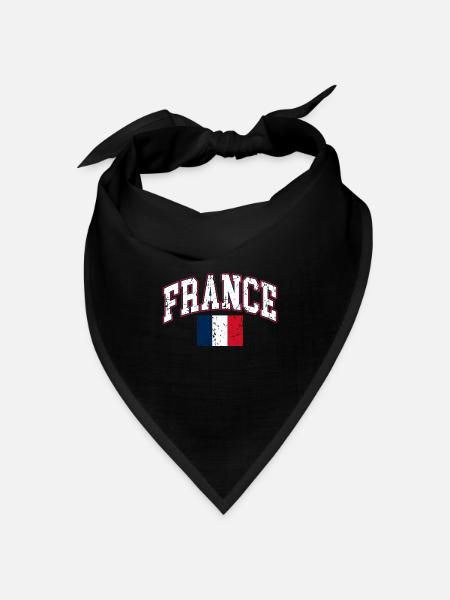 Frankreich france - Bandana Dreieckstuch - Schwarz