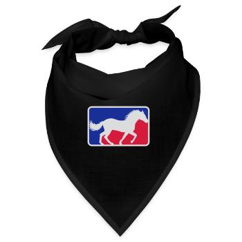 Rot Blau Sport Pferd - Bandana Dreieckstuch - Schwarz - Vorne