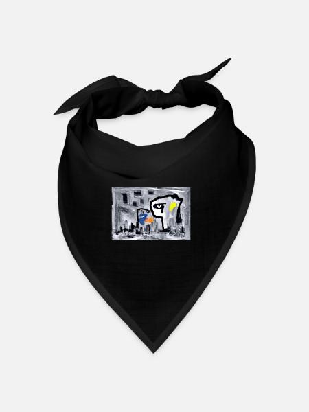 Die Stadt in Abstrakt - - Bandana Dreieckstuch - Schwarz