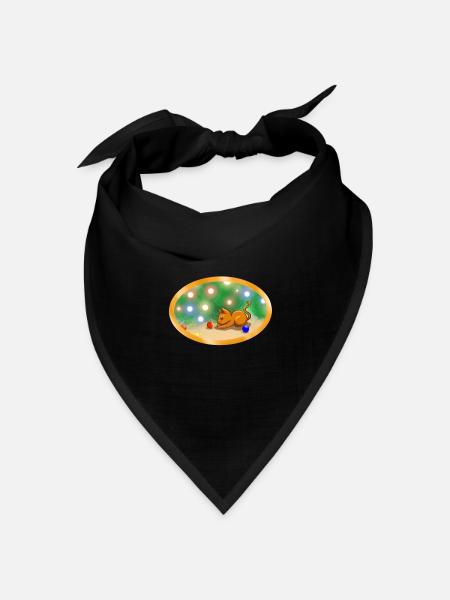 Christmas Cat - Bandana Dreieckstuch - Schwarz