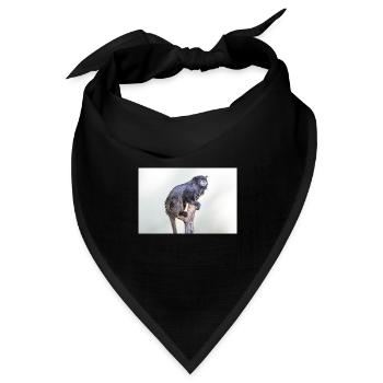 Schwarzmanteltamarin Schwarzrückentamarin - Bandana Dreieckstuch - Schwarz - Vorne