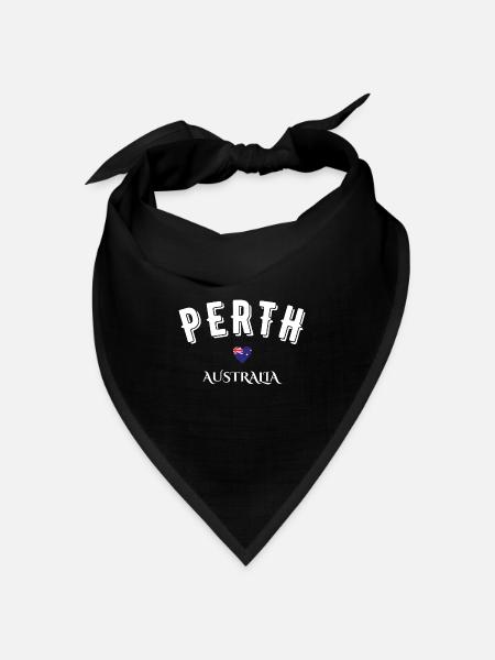 Perth Australien - Bandana Dreieckstuch - Schwarz