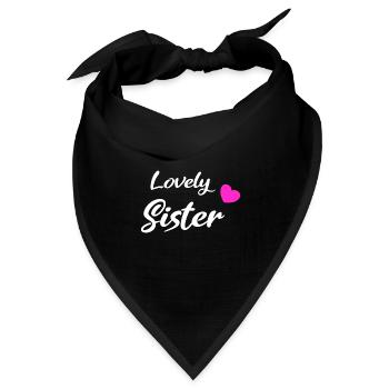 Lovely Sister White - Bandana Dreieckstuch - Schwarz - Vorne
