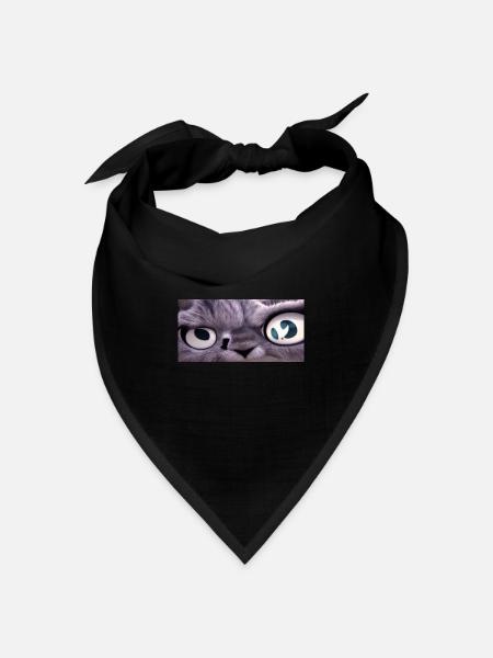 Cat looks at you - Bandana Dreieckstuch - Schwarz