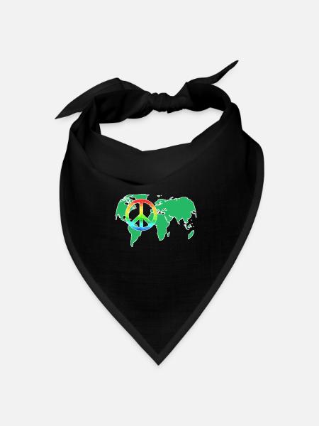 Weltfrieden, Frieden by ahapix - Bandana Dreieckstuch - Schwarz