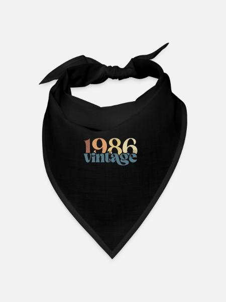 Vintage 1986 - Bandana Dreieckstuch - Schwarz