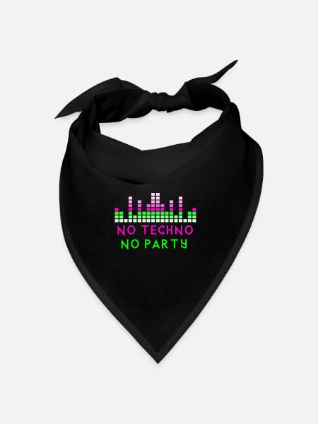 Kein Techno-Zitat - Bandana Dreieckstuch - Schwarz