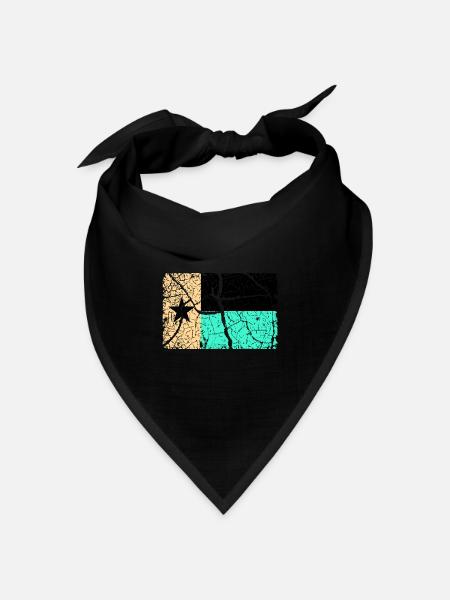 Texas Flagge - INVERTIERT - Bandana Dreieckstuch - Schwarz