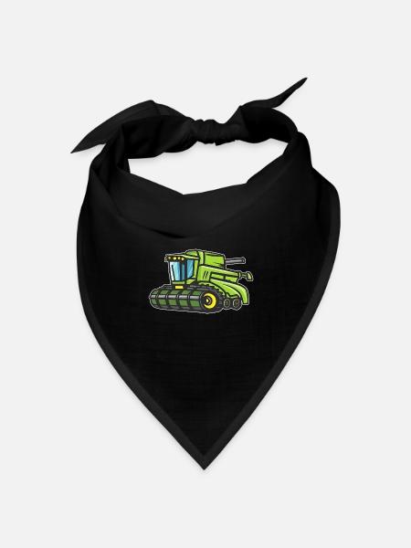 Grüner Mähdrescher - Bandana Dreieckstuch - Schwarz
