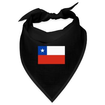 Chili-Flagge / Drapeau Chili - Bandana Dreieckstuch - Schwarz - Vorne