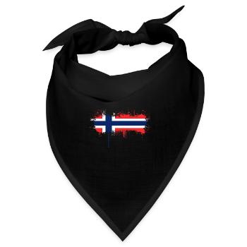 Norwegen Norwegen Flagge Skandinavien Norden Tor Viking - Bandana Dreieckstuch - Schwarz - Vorne