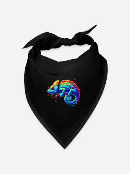 Chamäleon - Bandana Dreieckstuch - Schwarz