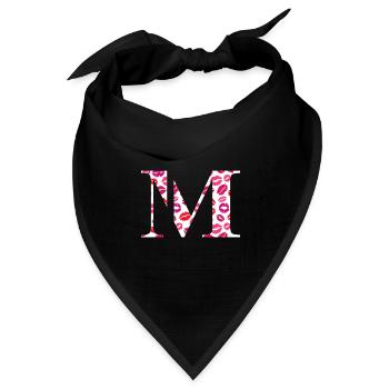 Buchstabe m Küsse - Bandana Dreieckstuch - Schwarz - Vorne