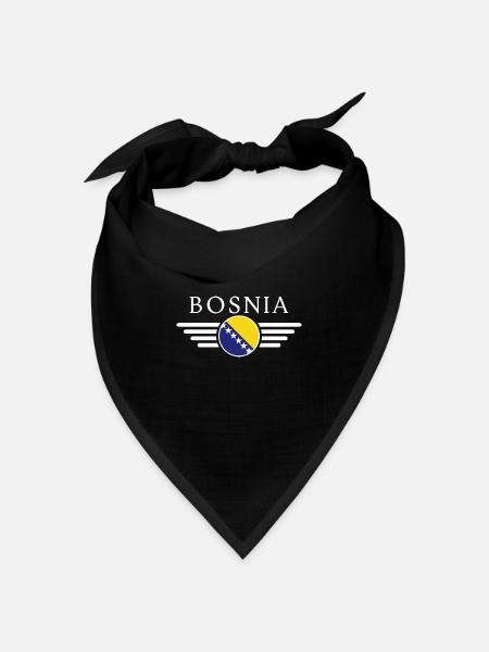 Bosnien T-Shirt: Vielfalt vereint auf einem Shirt - Bandana Dreieckstuch - Schwarz